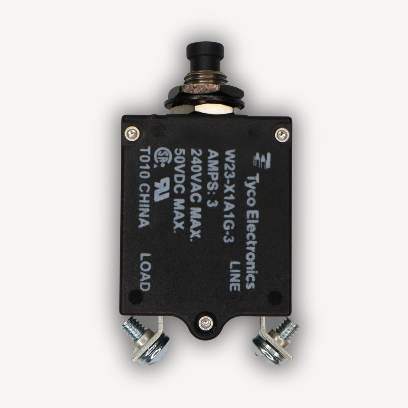 Circuit breaker 3A W23-X1A1G-3 front view – EASA Form 1 certified, used serviceable