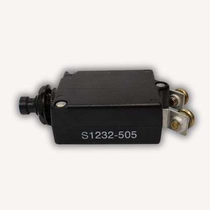 Aircraft circuit breaker 5A P/N S1232-505 – side view, EASA Form 1, used serviceable