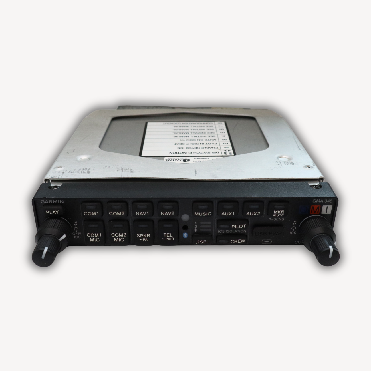 GMA-345 Audio selector panel, P/N 011-03520-00, EASA Form 1-certified, used, serviceable condition