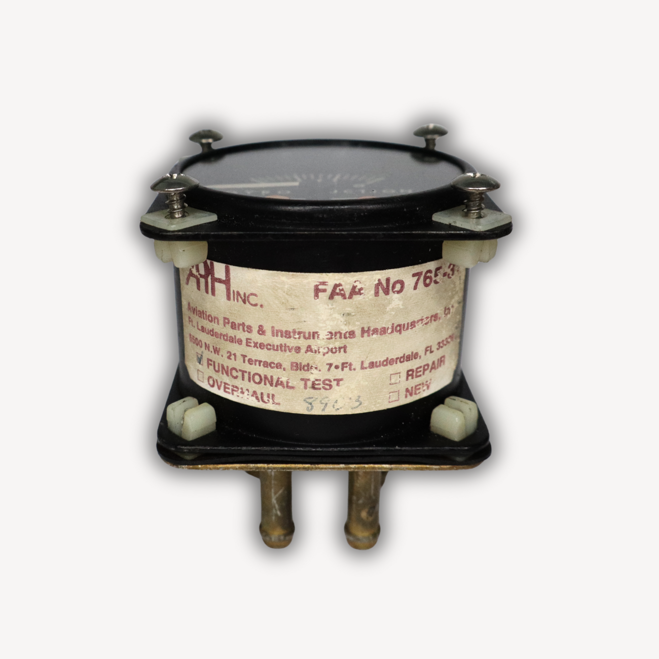 Gyro suction indicator P/N 1G5-4 – bottom view, used avionics instrument with EASA Form 1