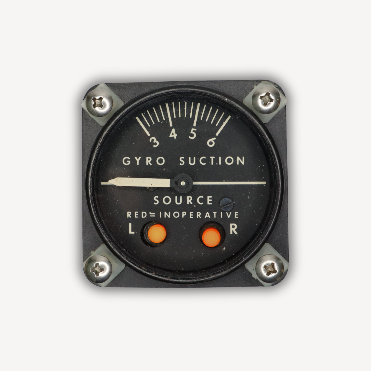 Gyro suction indicator P/N 1G5-4 – front view, used avionics instrument with EASA Form 1