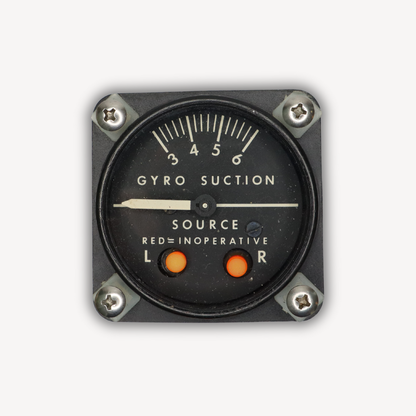 Gyro suction indicator P/N 1G5-4 – front view, used avionics instrument with EASA Form 1