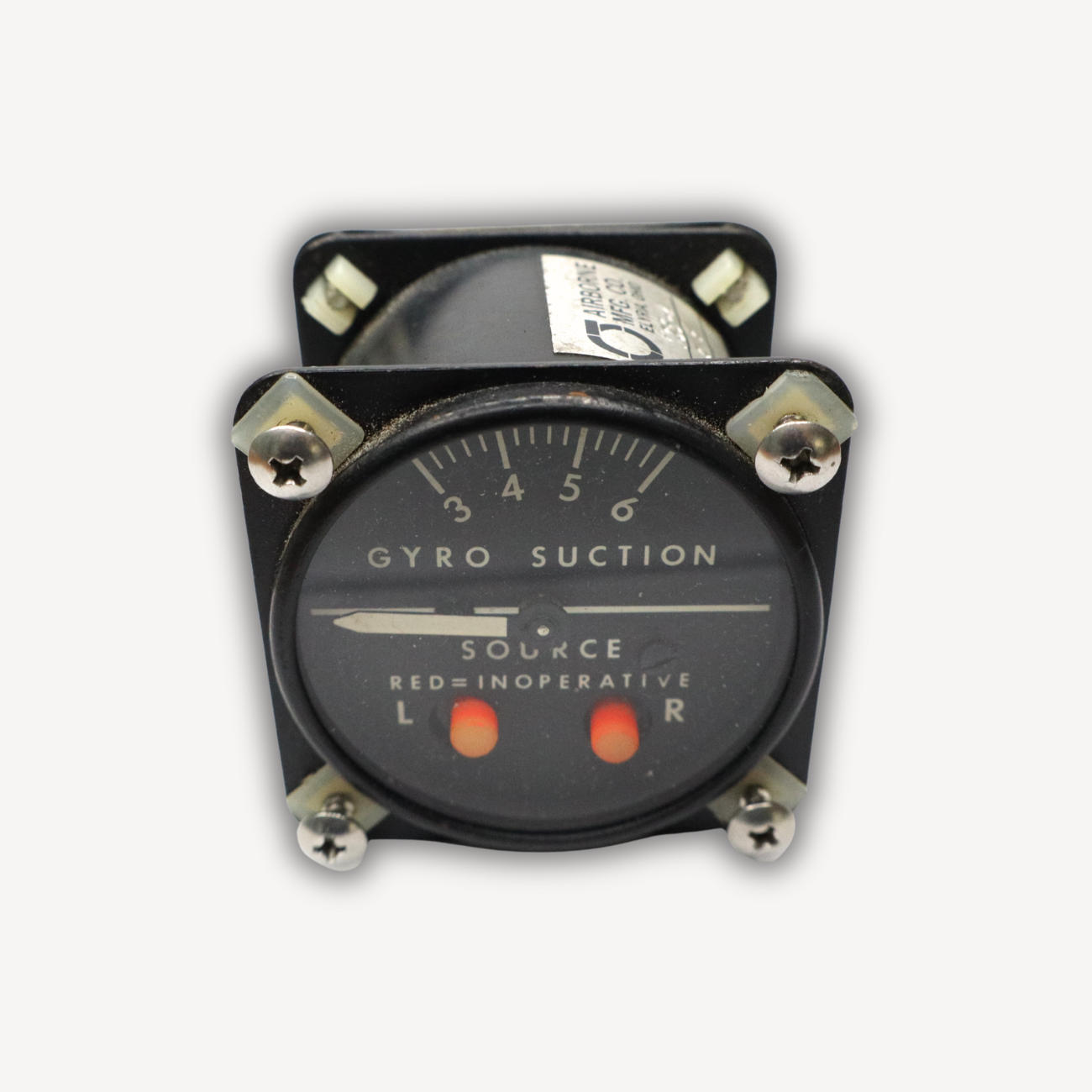 Gyro suction indicator P/N 1G5-4 – front and top view, used avionics instrument with EASA Form 1