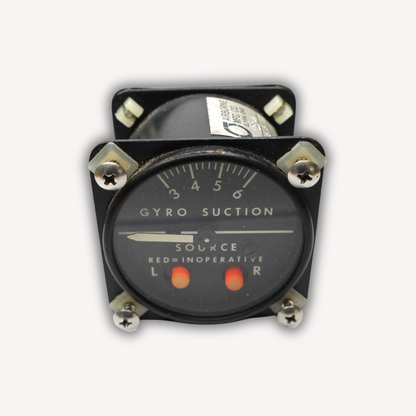 Gyro suction indicator P/N 1G5-4 – front and top view, used avionics instrument with EASA Form 1