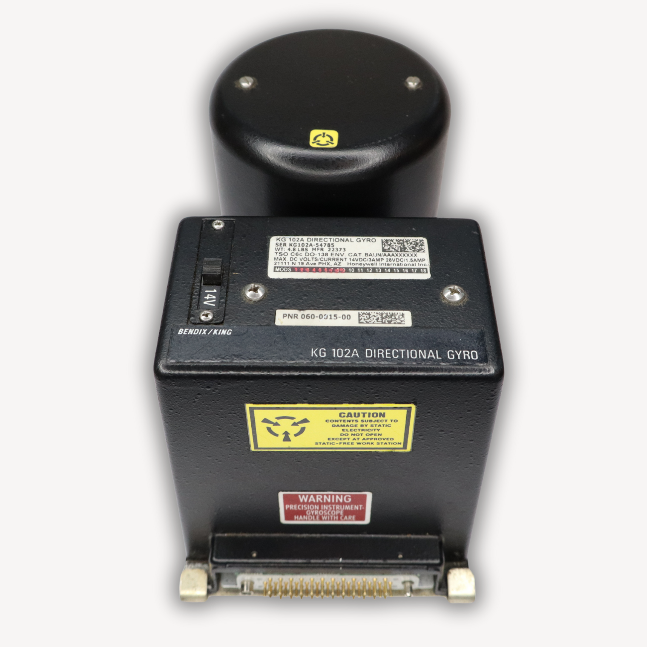 KG 102A Directional Gyro P/N 060-0015-00 – Front upper view, used serviceable avionics with EASA Form 1