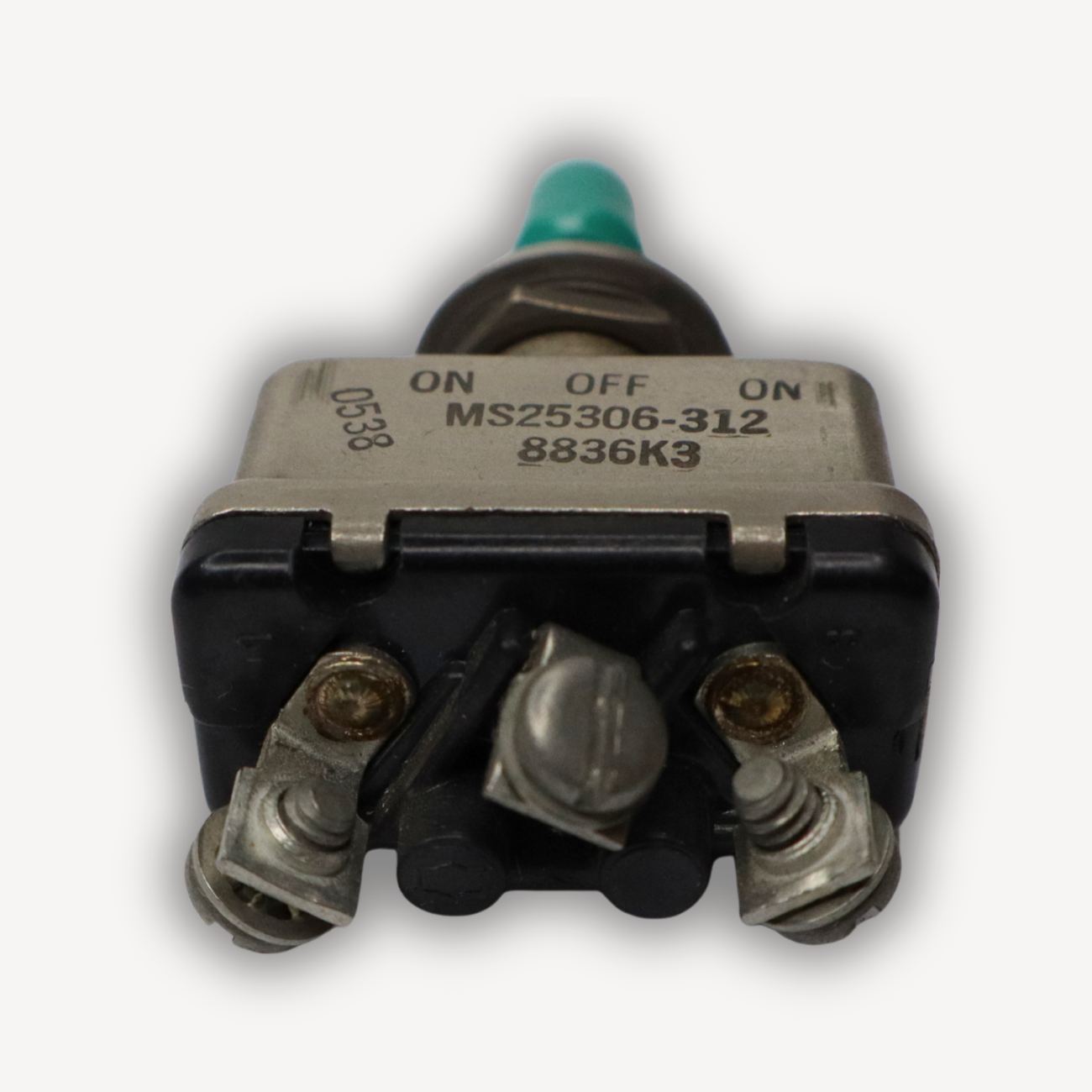 MS25306-312 aircraft toggle switch – bottom view, EASA Form 1