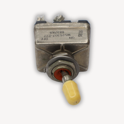 Toggle Switch MS25307-222 – Front top view, Aircraft Electrical Component, EASA Form 1, Used Serviceable