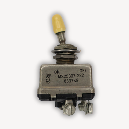 Toggle Switch MS25307-222 – Front View, Aircraft Electrical Component, EASA Form 1, Used Serviceable