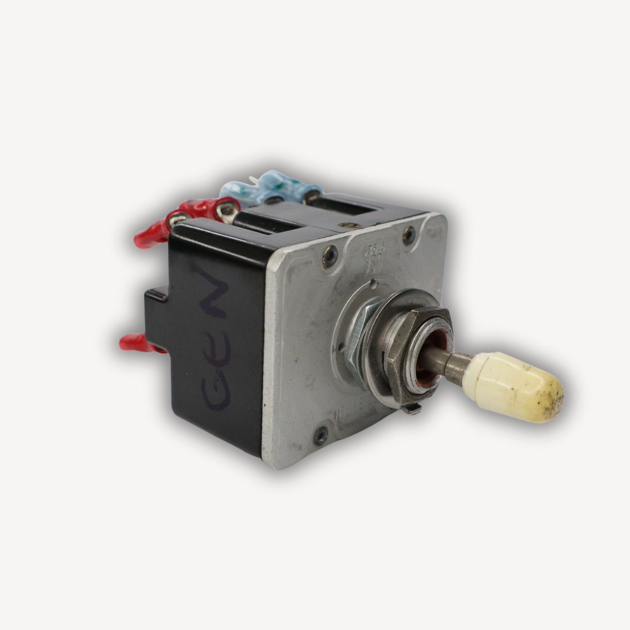 Aircraft toggle switch MS27406-3 – Top side view, used serviceable, EASA Form 1